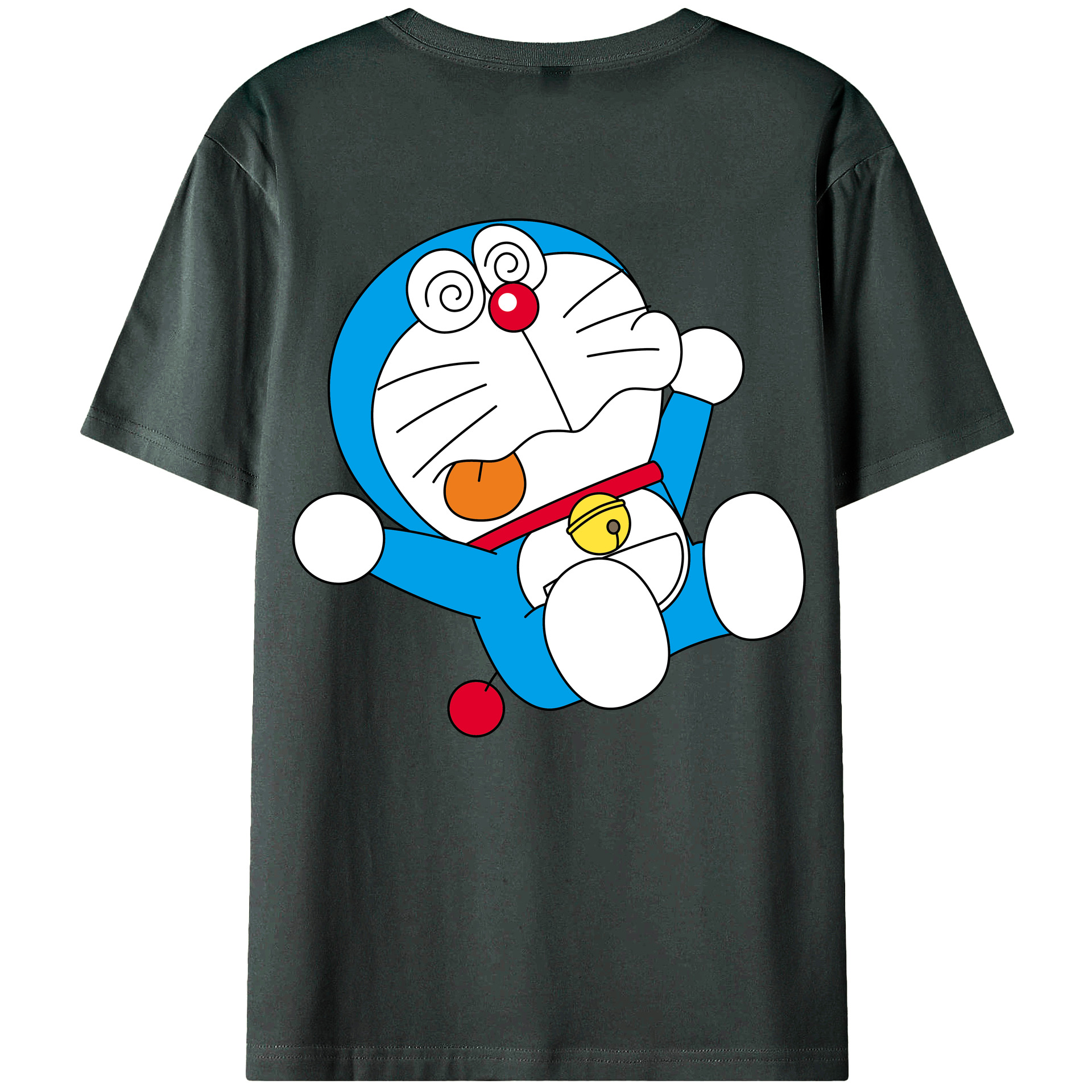 （画像用） ドラえもん Doraemon 綿100％ メンズ半袖Tシャツ（バックプリント） 通気性